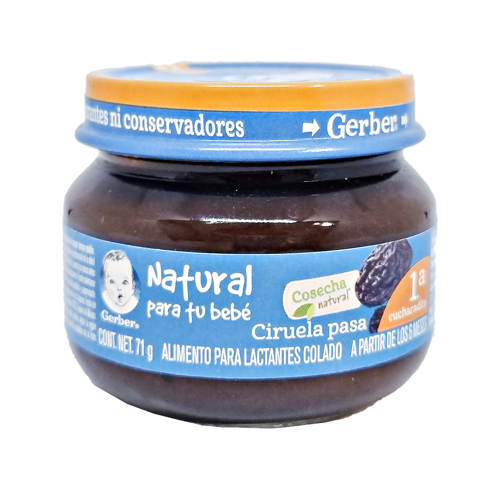 Papilla Gerber Cosecha Natural De Ciruela Pasa 6 Meses 71 g