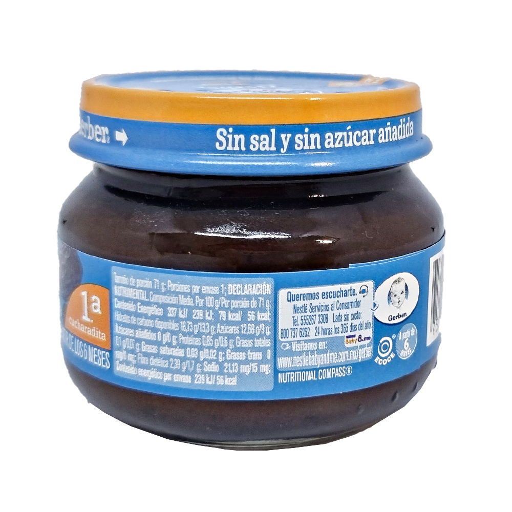Papilla Gerber Cosecha Natural De Ciruela Pasa 6 Meses 71 g