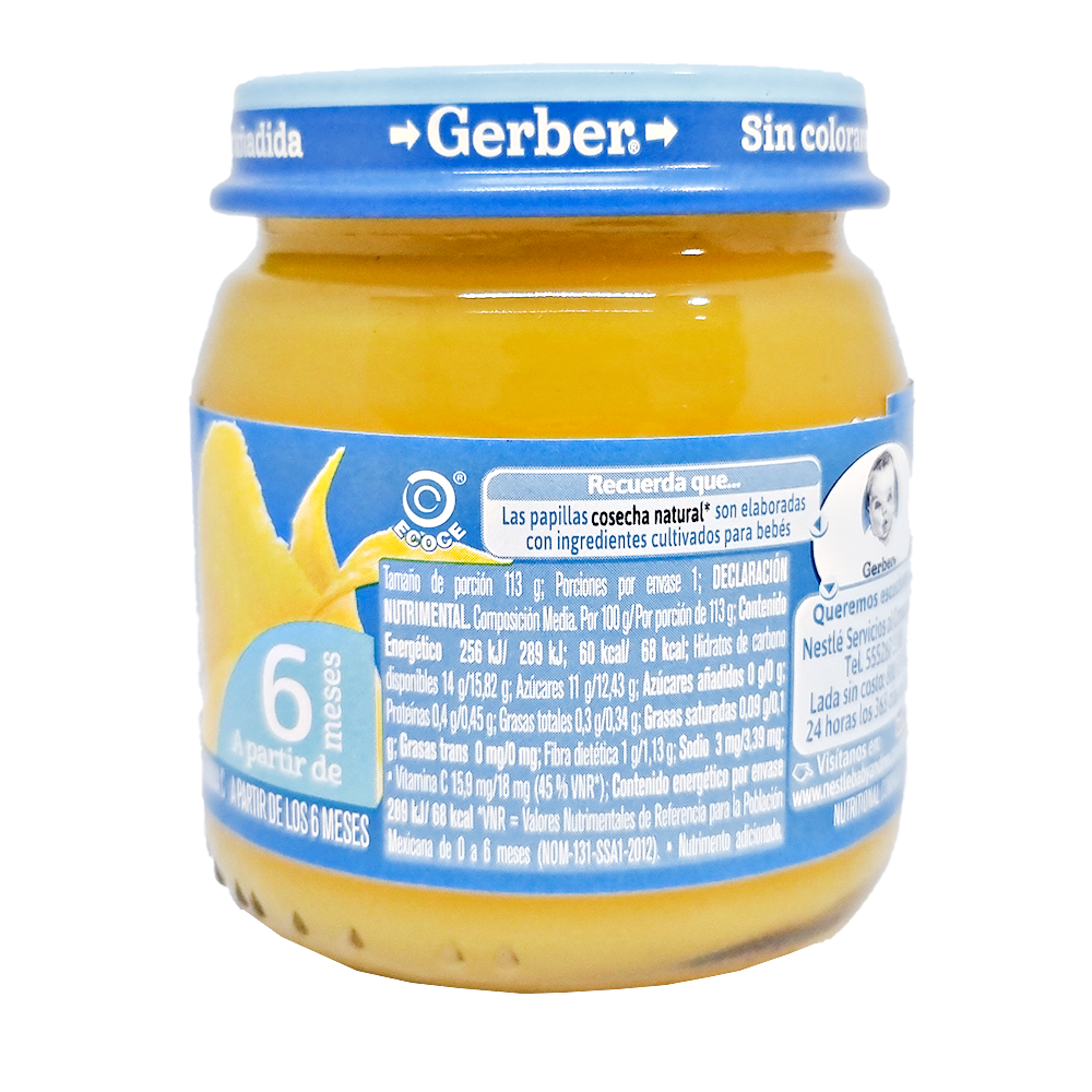 Papilla Gerber Cosecha Natural De Mango Meses 113 g