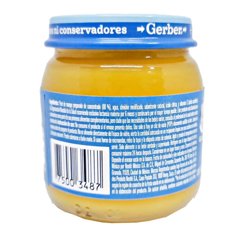 Papilla Gerber Cosecha Natural De Mango 7 Meses 113 g