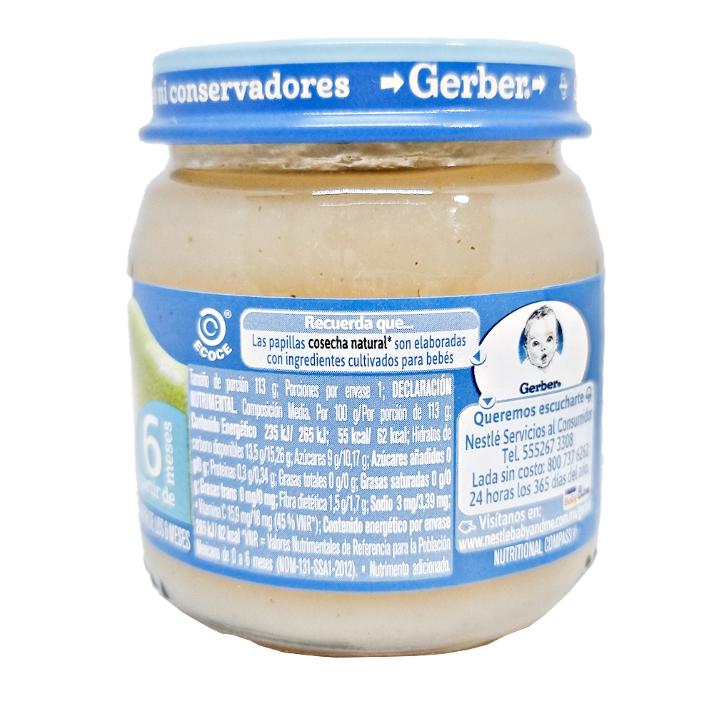 Papilla Gerber Cosecha Natural De Pera 7 Meses 113 g