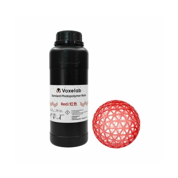 Resina de Impresora Fotopolimero Estándar Voxelab color Rojo