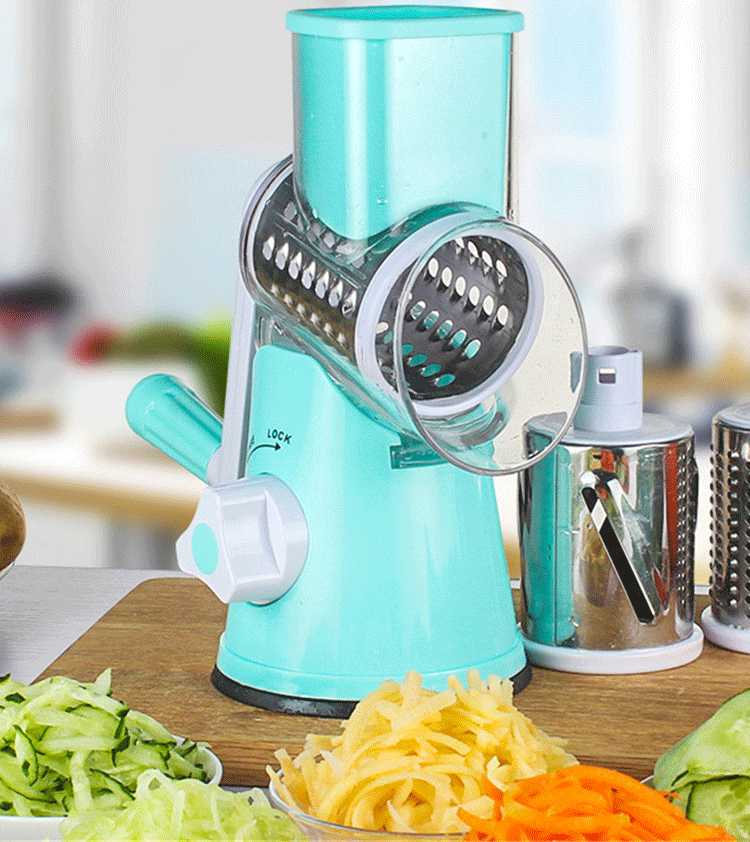 Cortador Rallador Manual De Vegetal 3 Cabezas Queso Cocina Comida