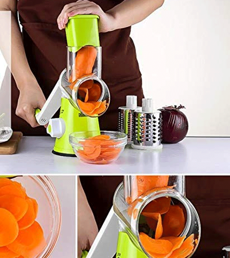 Cortador Rallador Manual De Vegetal 3 Cabezas Queso Cocina Comida
