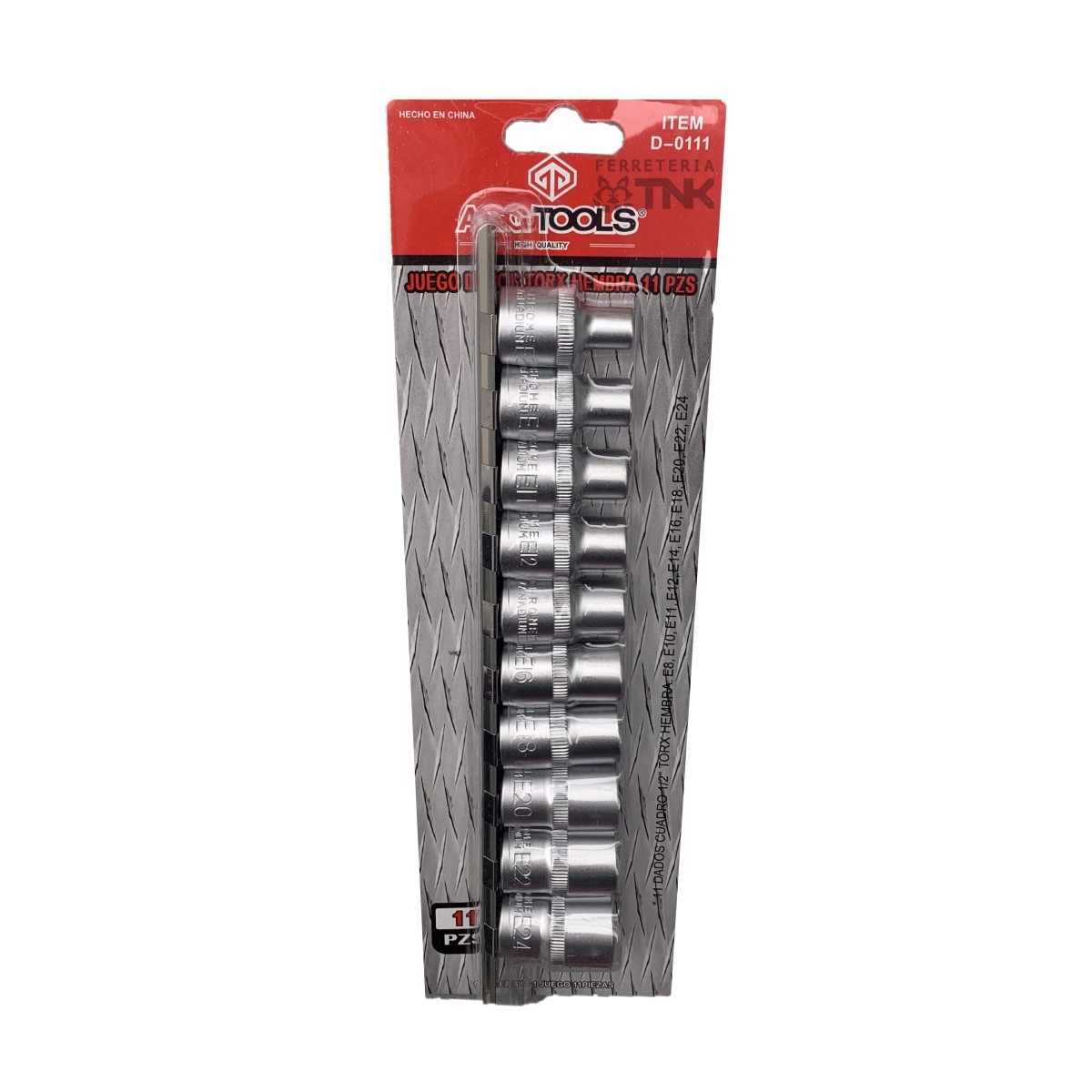 Dado torx 1/2 hembras torx para matraca uso rudo jgo 10 Pz