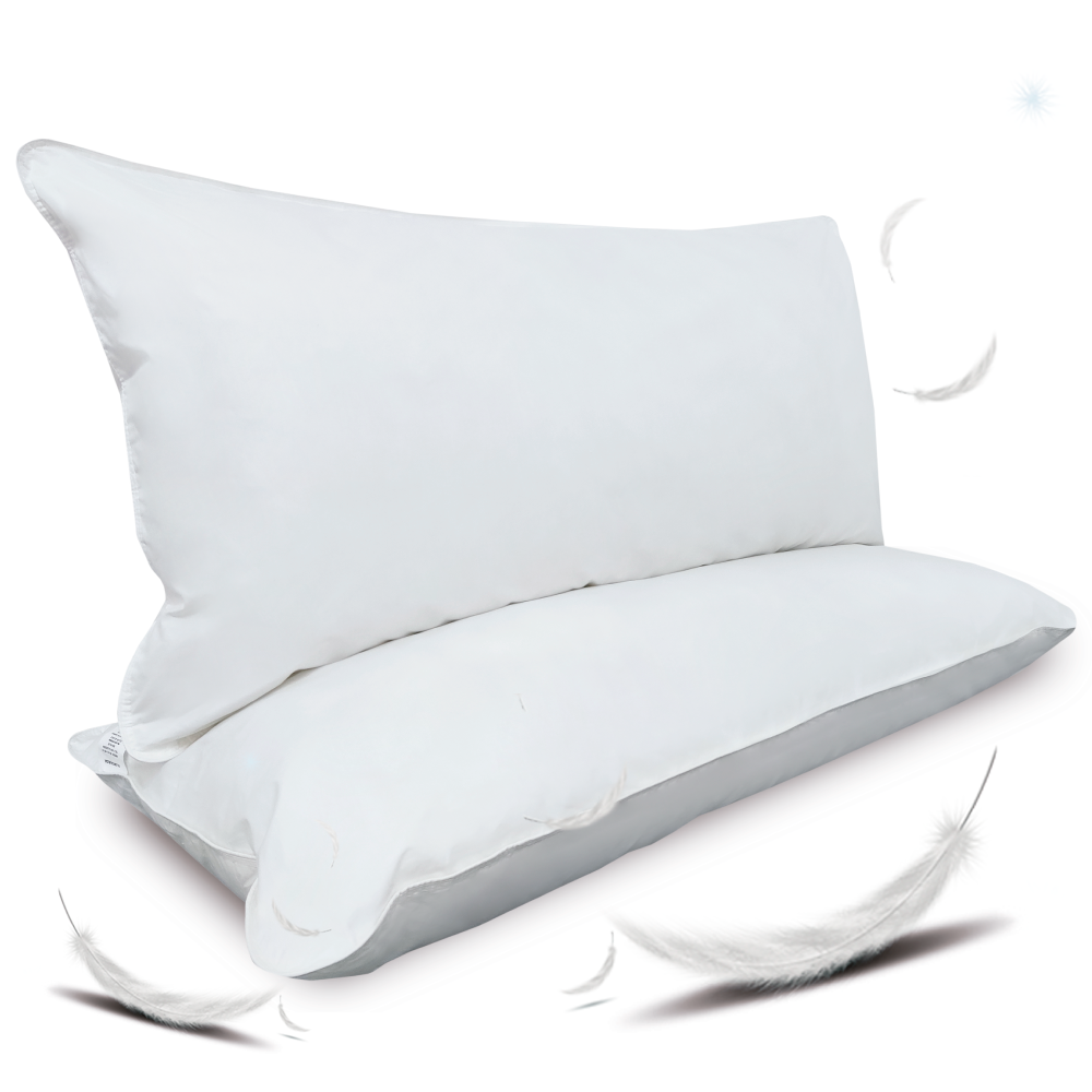 2 Almohadas De Pluma/plumón De Ganso Natural 95/5 Hipoalergenico  Estándar