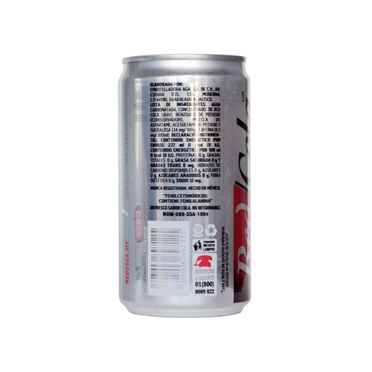 Refresco De Cola Light Dieta Red Cola 237 Lata Mini Cero Calorias