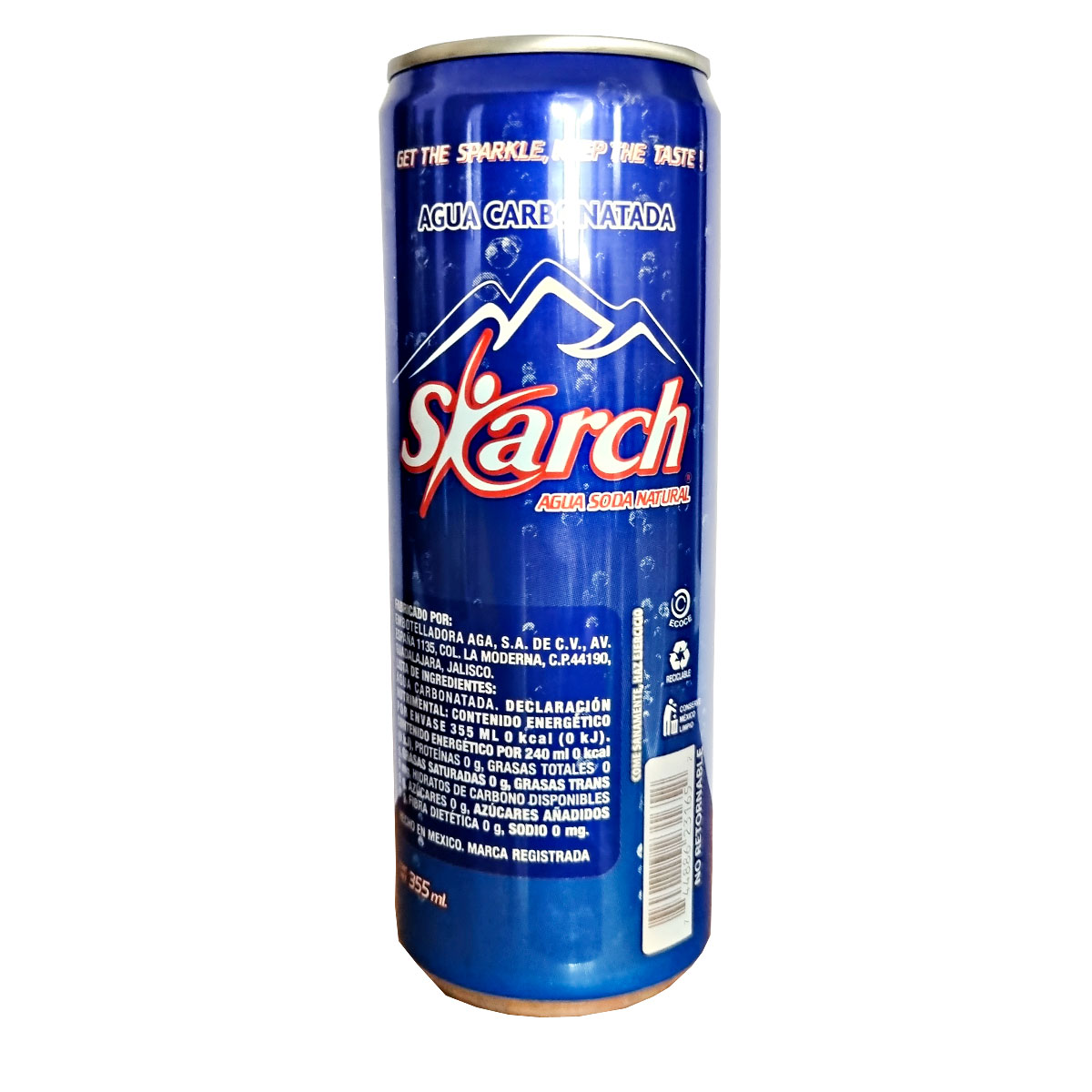 Agua Mineral Carbonatada Skarch 355ml Lata Soda Natural