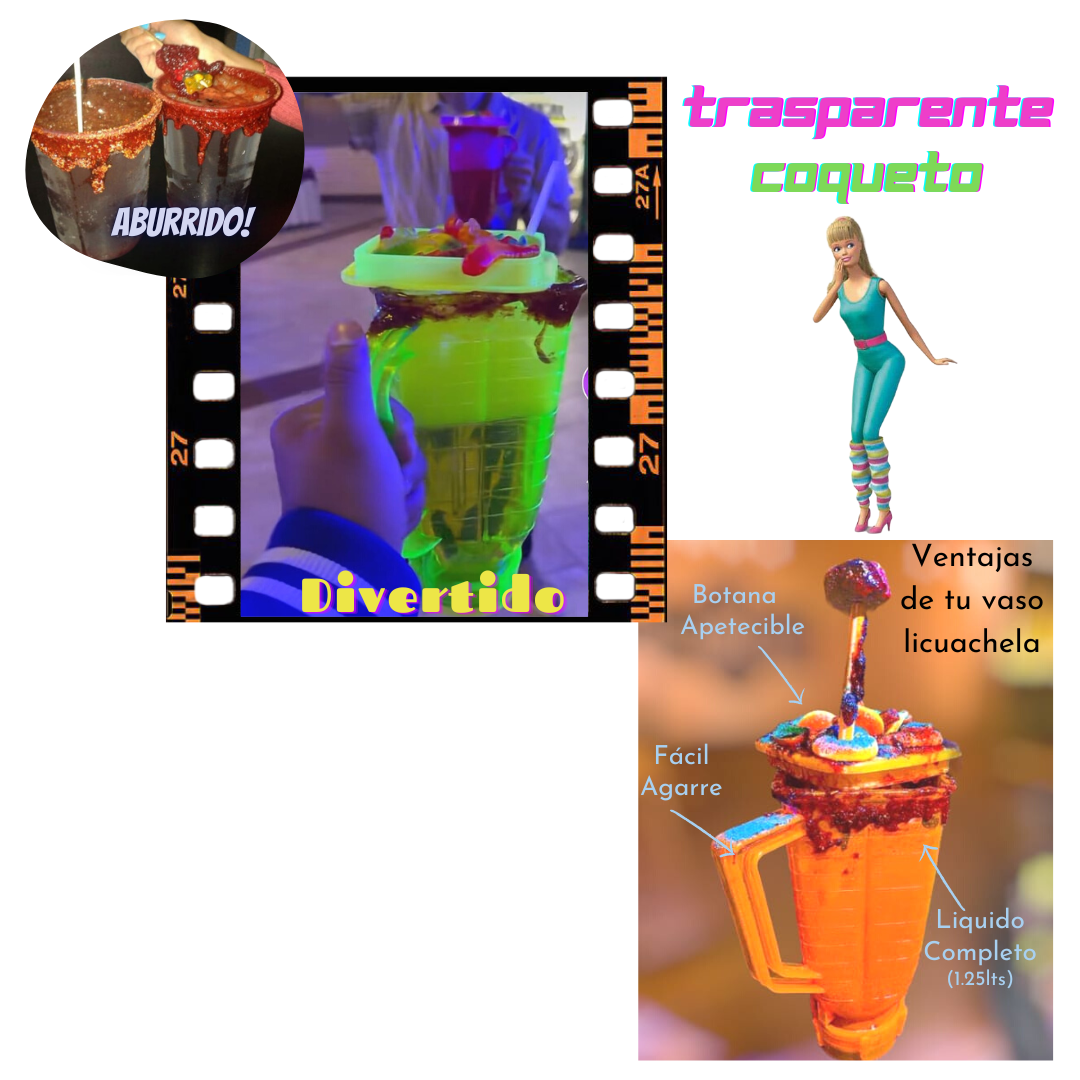 4 pack de Vasos Transparentes Licuachela en forma de licuadora Para Michelada, Para fiestas y reuniones