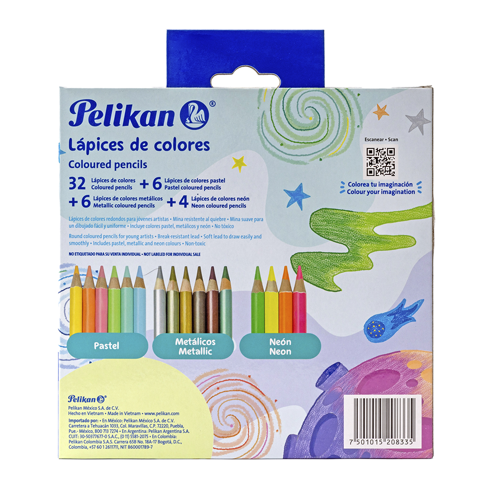 Lapices de Colores Pelikan Largos 48 de 4mm