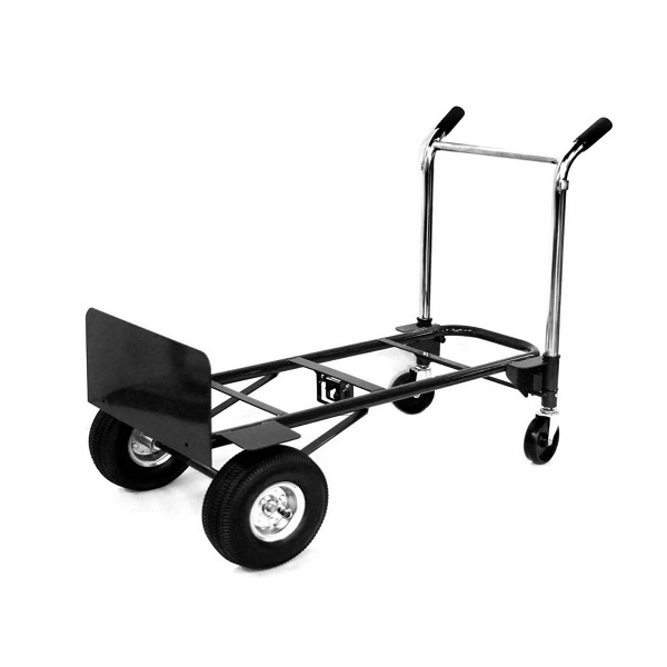 Diablo de carga de 400kg, de plataforma, ruedas neumáticas