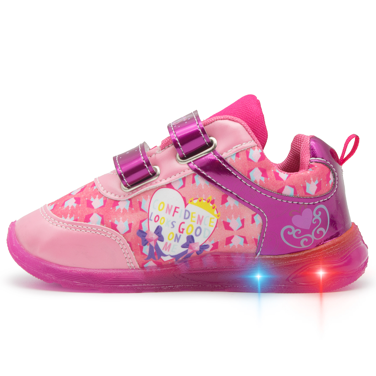 Tenis Luces Niña Princesas Disney Licencia Rosa 14-19
