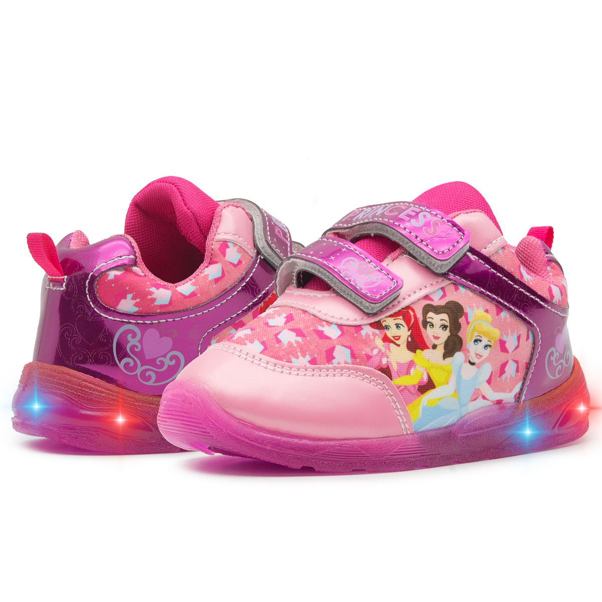 Tenis Luces Niña Princesas Disney Licencia Rosa 14-19
