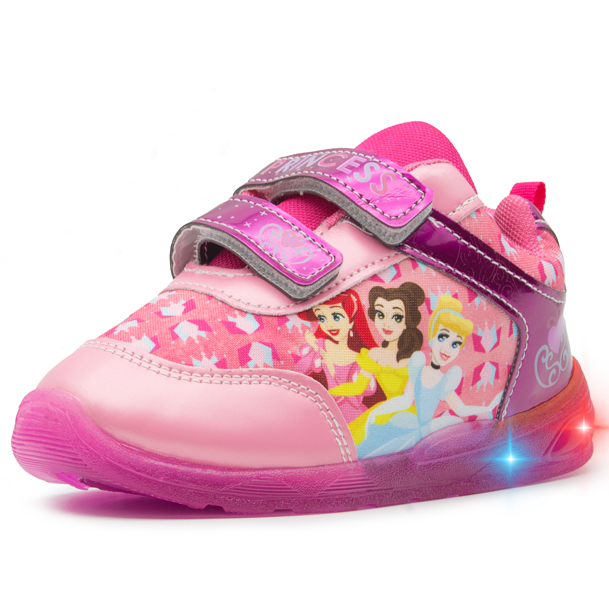 Tenis Luces Niña Princesas Disney Licencia Rosa 14-19