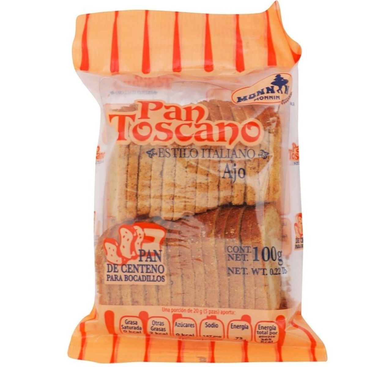 Pan Toscano de ajo Monnin 100 g