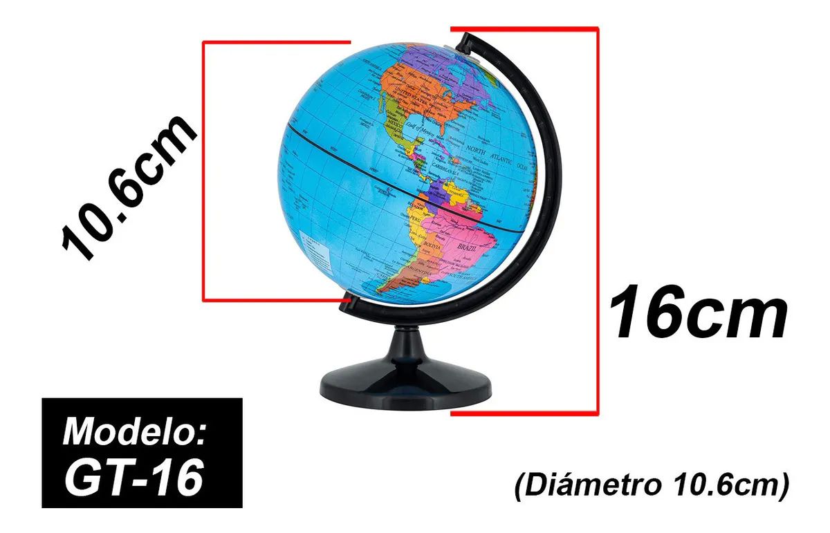 Globo Terraqueo A Escala Con Nombres Division Politica Español