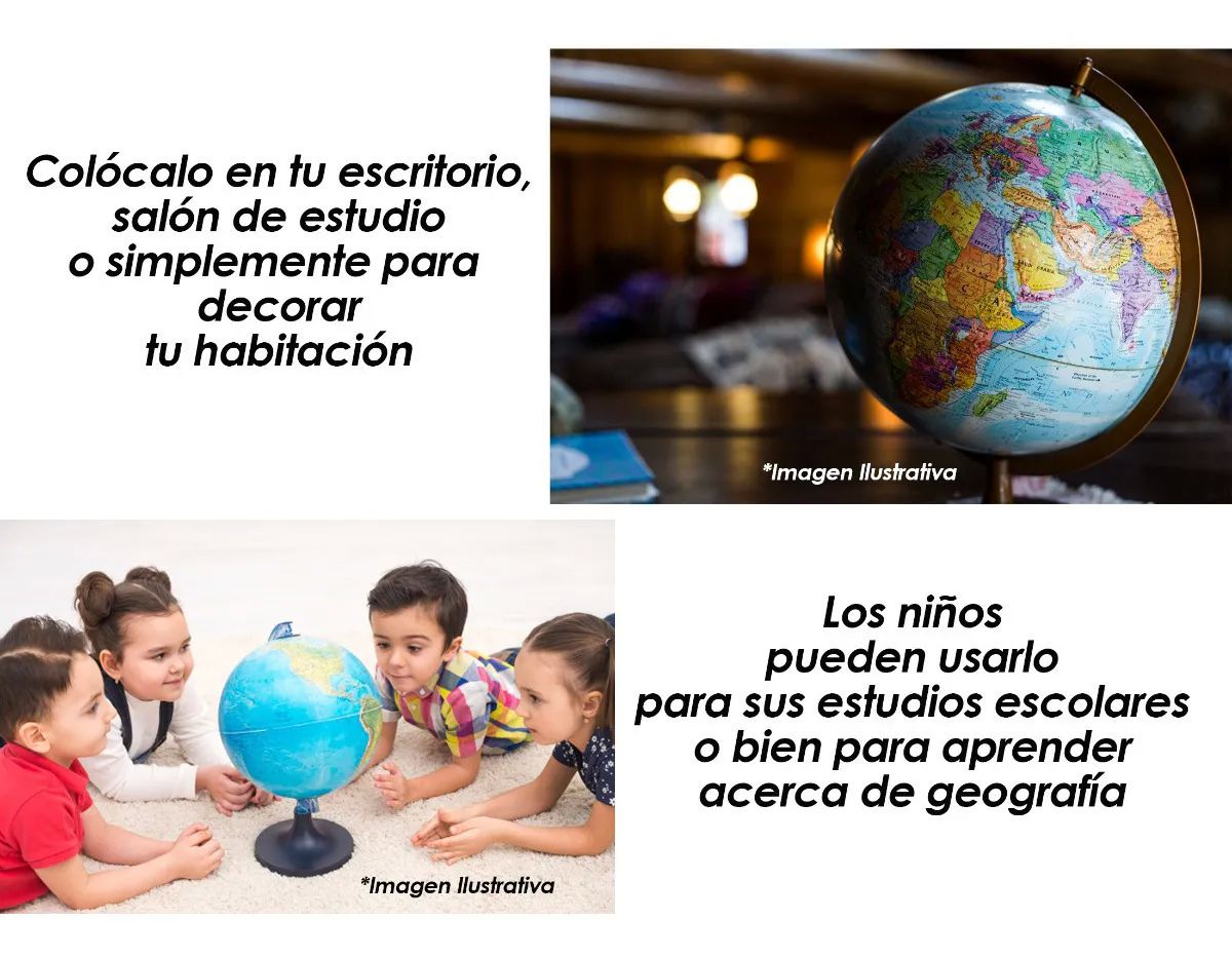 Globo Terraqueo A Escala Con Nombres Division Politica Español