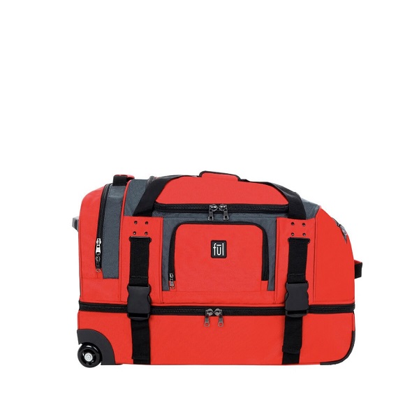 Maleta tipo duffle con ruedas (ROJA)