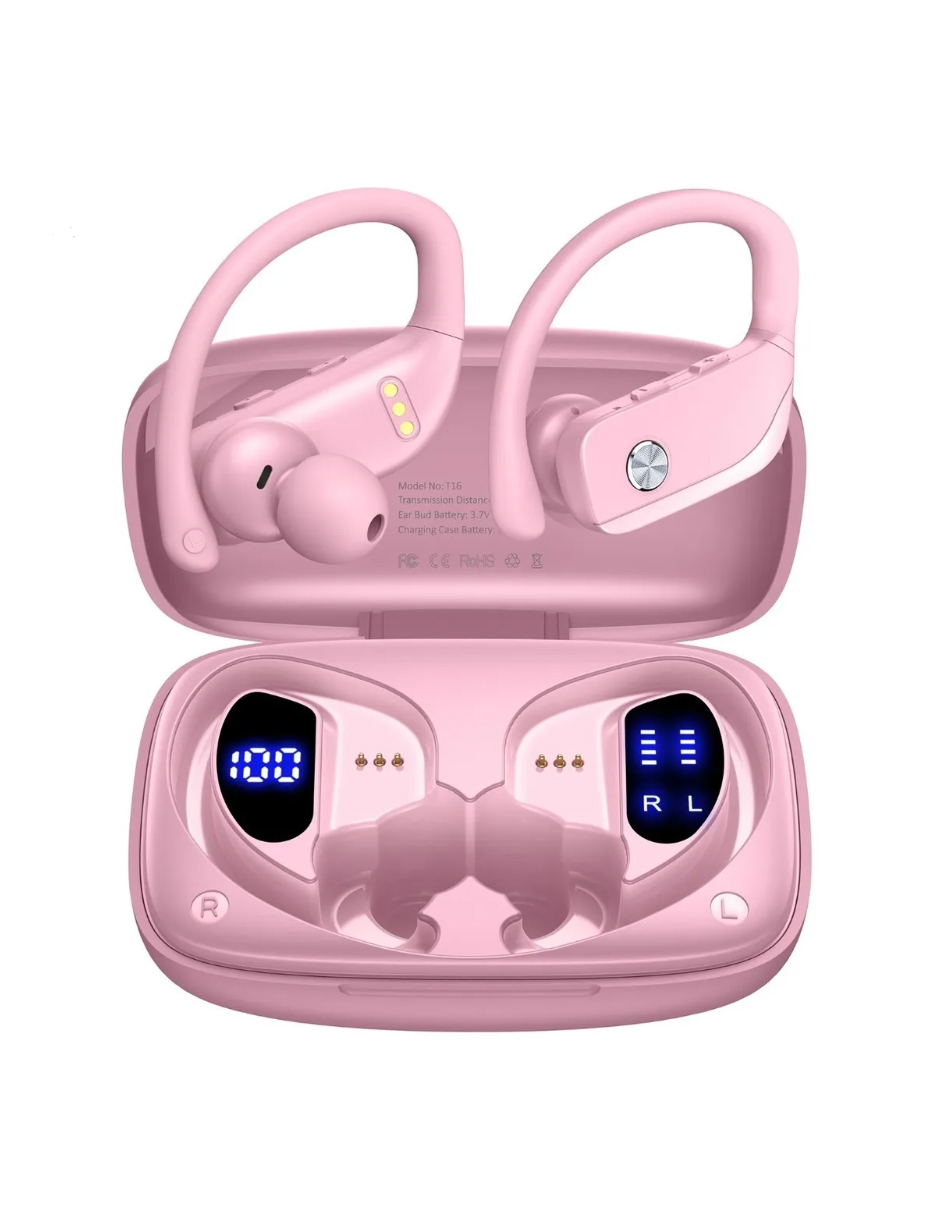 Audífonos Inalámbricos Bluetooth Petukita Box Oreja Colgante Rosa