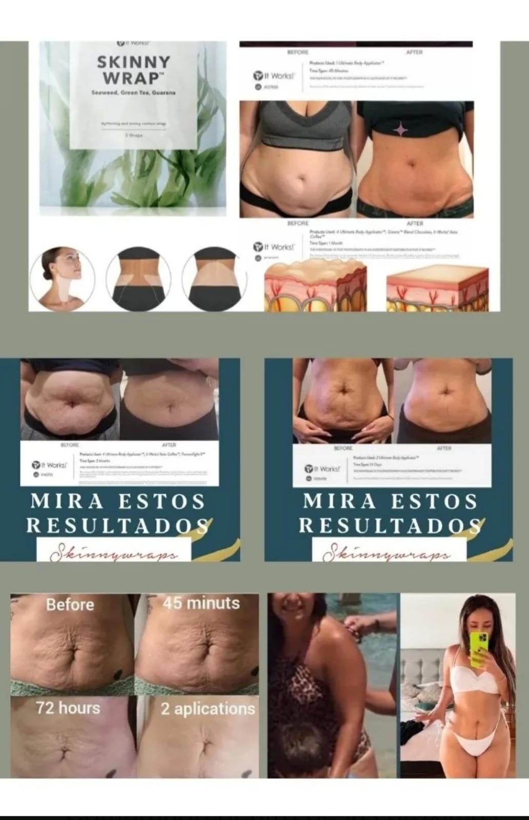 TONING BODY WRAP 33G PARCHES PACK TE VERDE GUARANA 