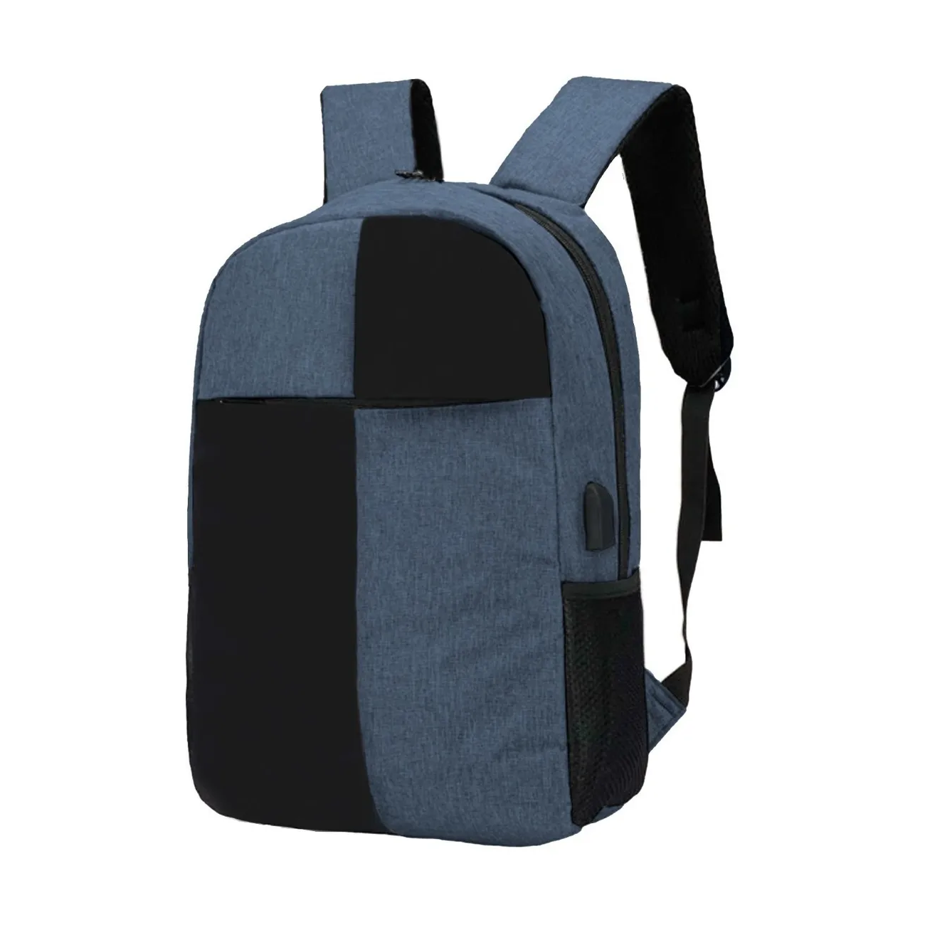 Mochila Para Laptop Carga Usb Negra con Azul