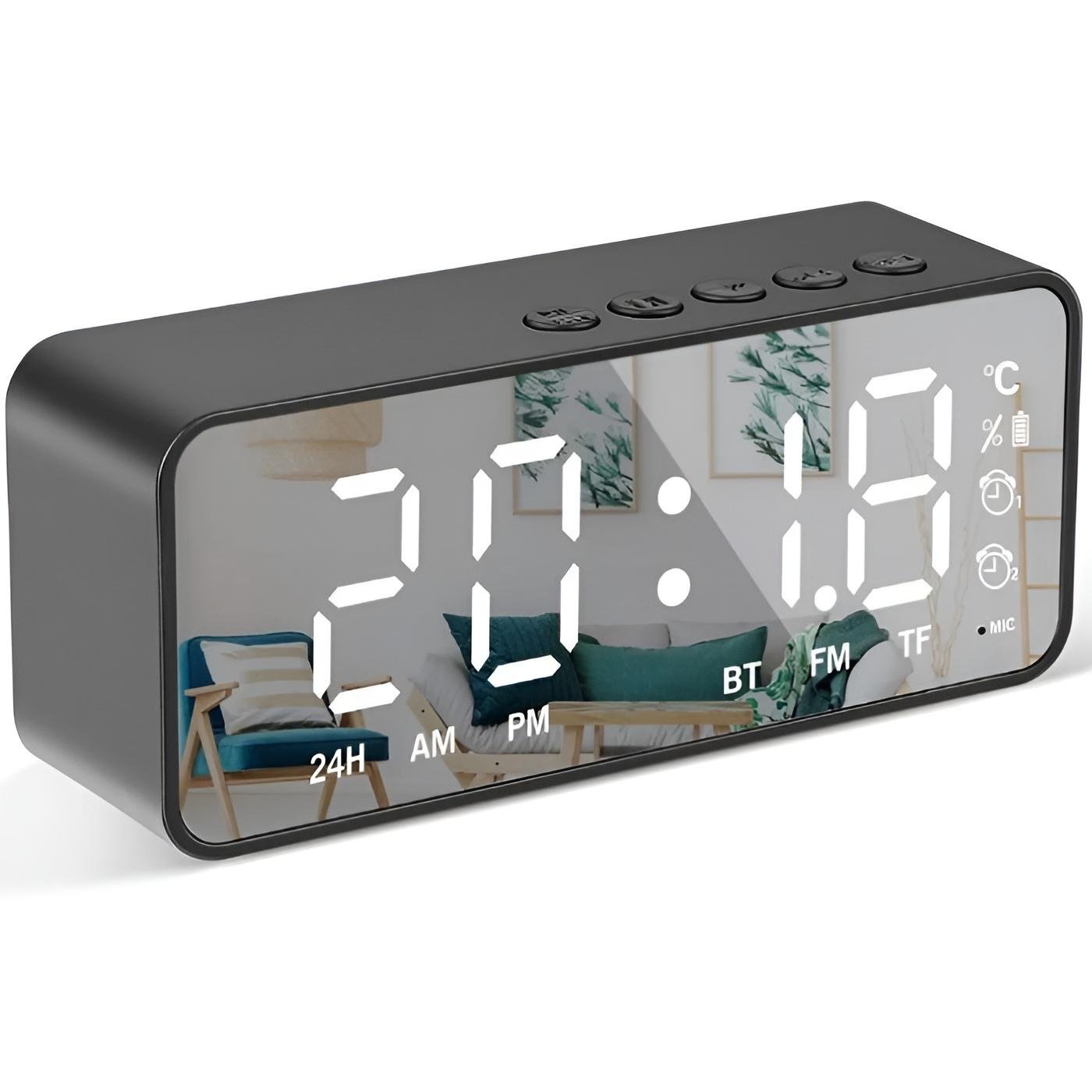 reloj despertador con cargador inalambrico para celular ay-21