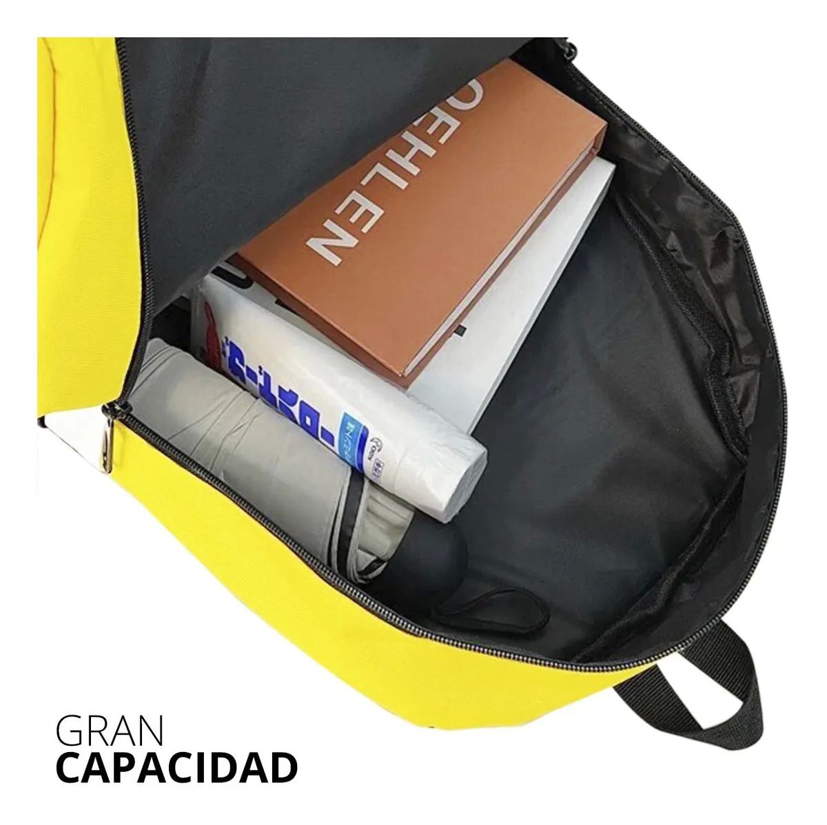Mochila Backpack Juvenil Unisex Amarillo con Azul