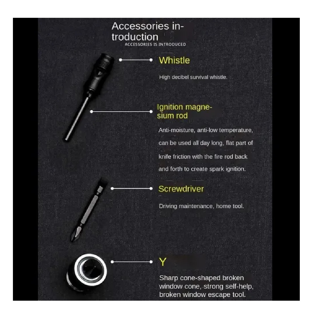 Pala Plegable Táctico Multiuso Con Cuchillo Pedernal Sierra Negro