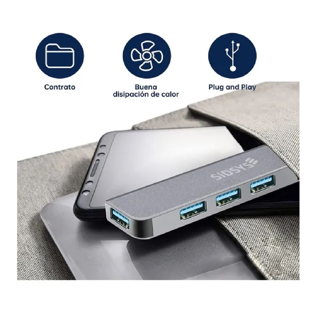Usb Adaptador Para Laptop 4 puertos  Usb 3.0 Tipo C 5gbps