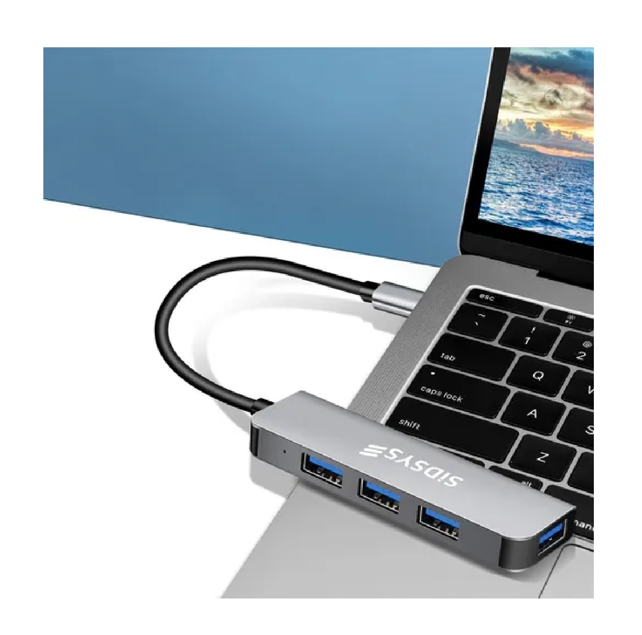Usb Adaptador Para Laptop 4 puertos  Usb 3.0 Tipo C 5gbps