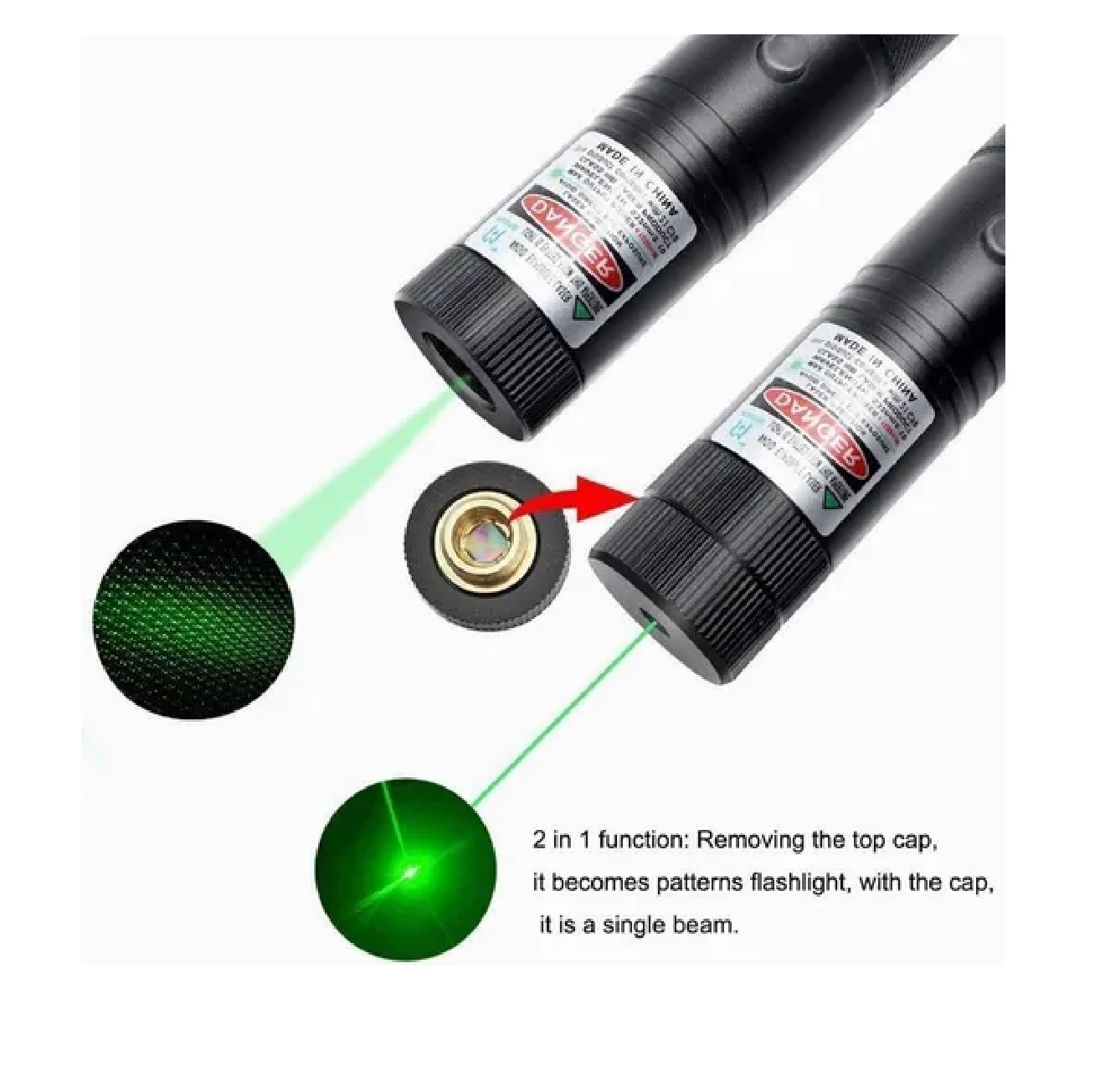 Usb Patrón Puntero Láser Recargable Verde