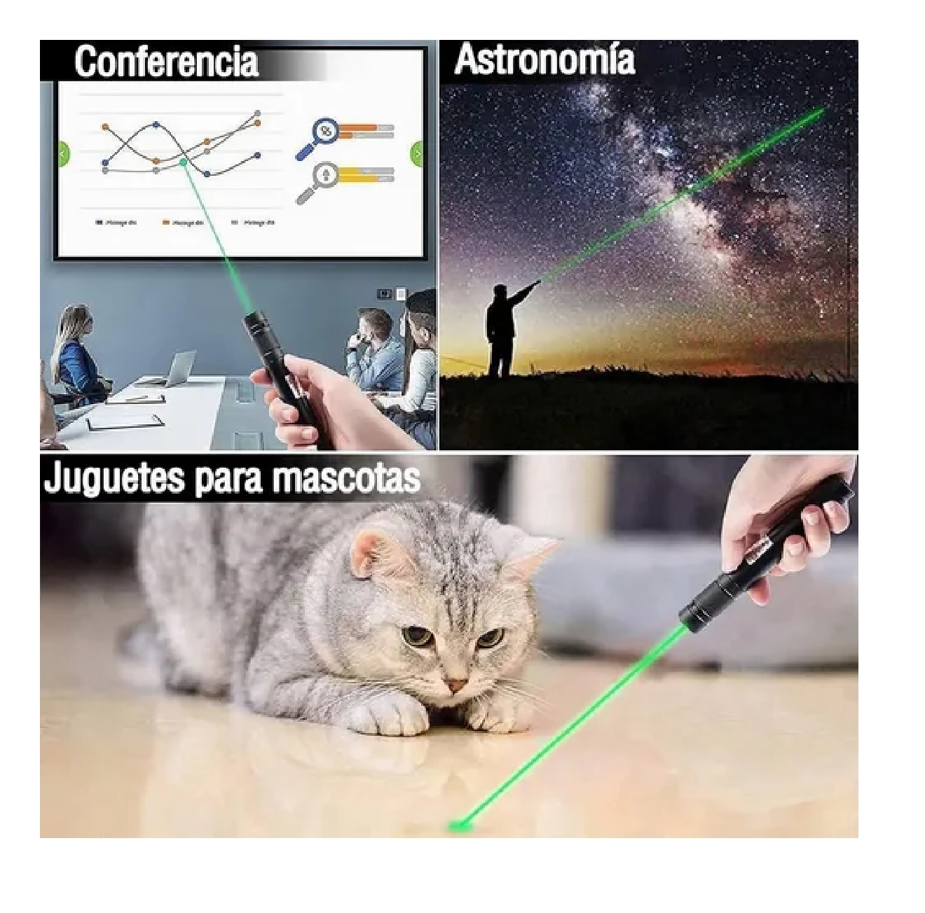 Usb Patrón Puntero Láser Recargable Verde