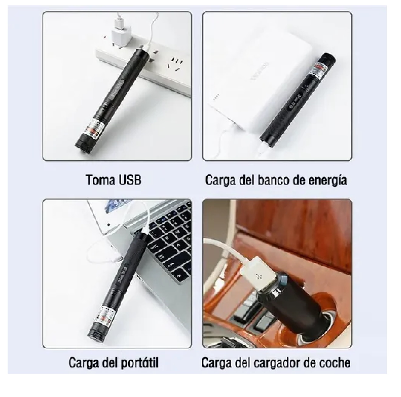 Usb Patrón Puntero Láser Recargable Verde