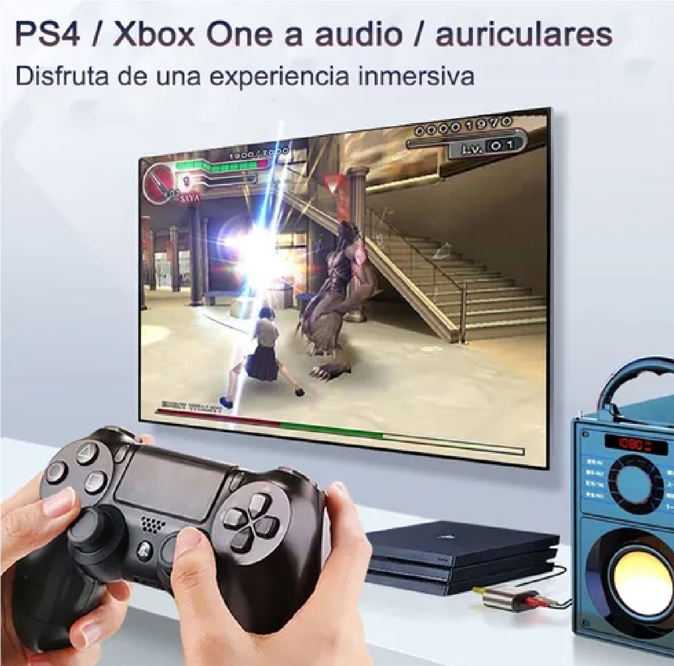 Adaptador Digital Coaxial Con Cable Óptico