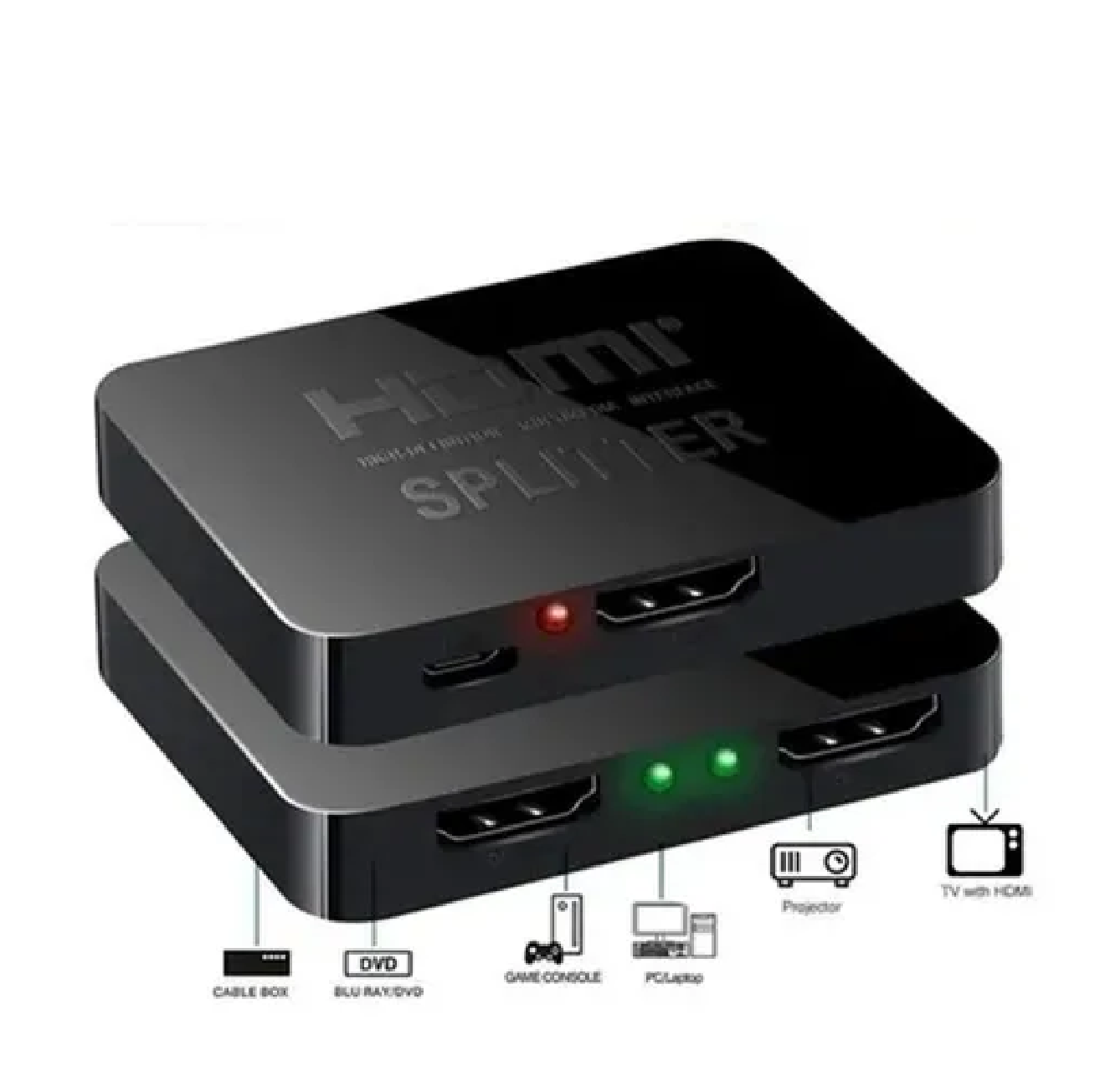 Divisor HDMI 1x2 4K, 1080P 60 Hz, Compatible Con 3D, Diseño De Metal