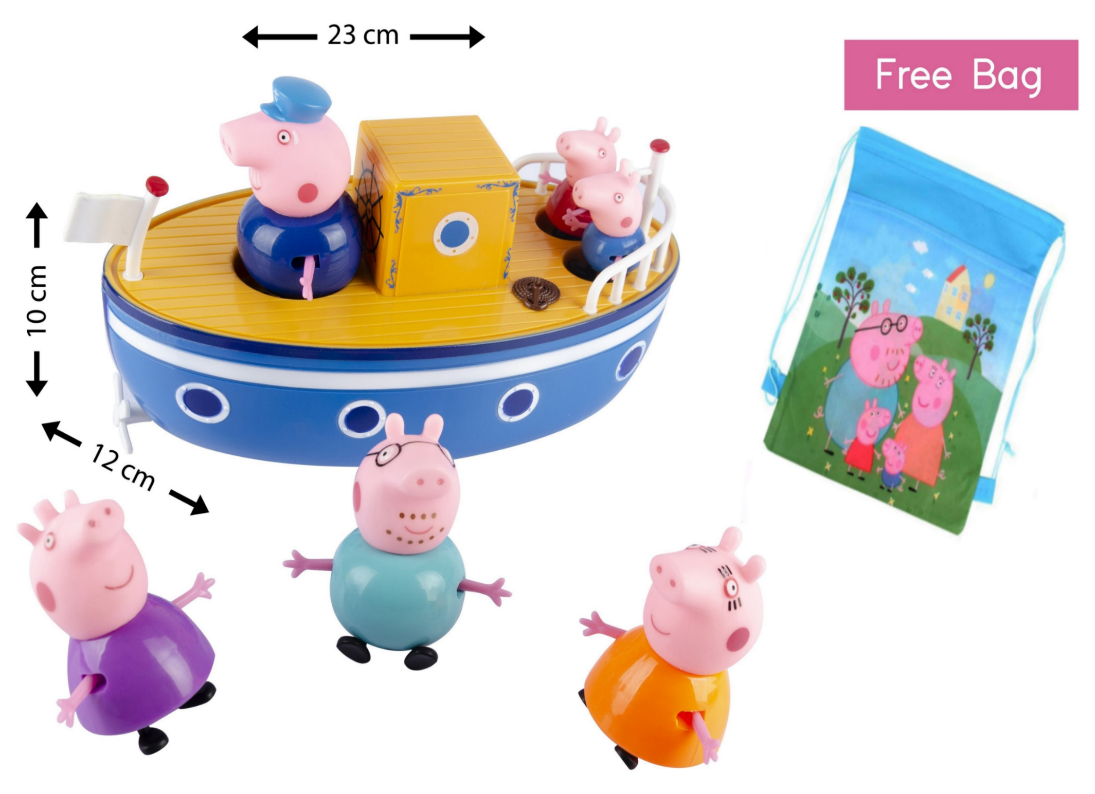 Bote De Abuelo Pequeña Cerdita Peppa Bathtime Boat *6 Pzas*