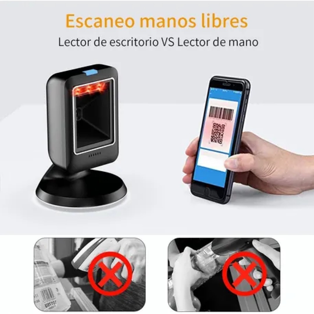 Lector De Código De Barras Omnidireccional 1d/2d/qr Con Usb