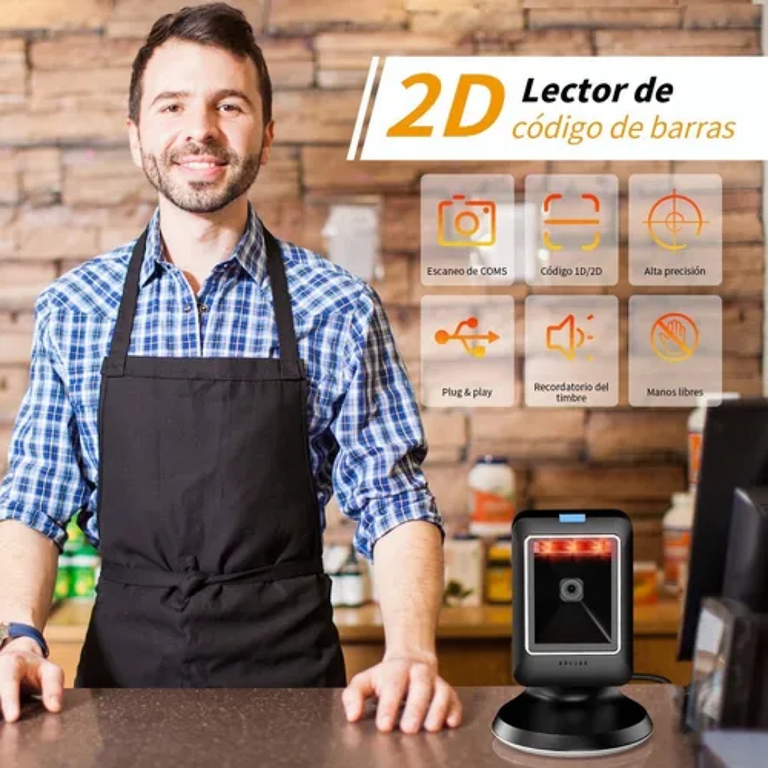 Lector De Código De Barras Omnidireccional 1d/2d/qr Con Usb