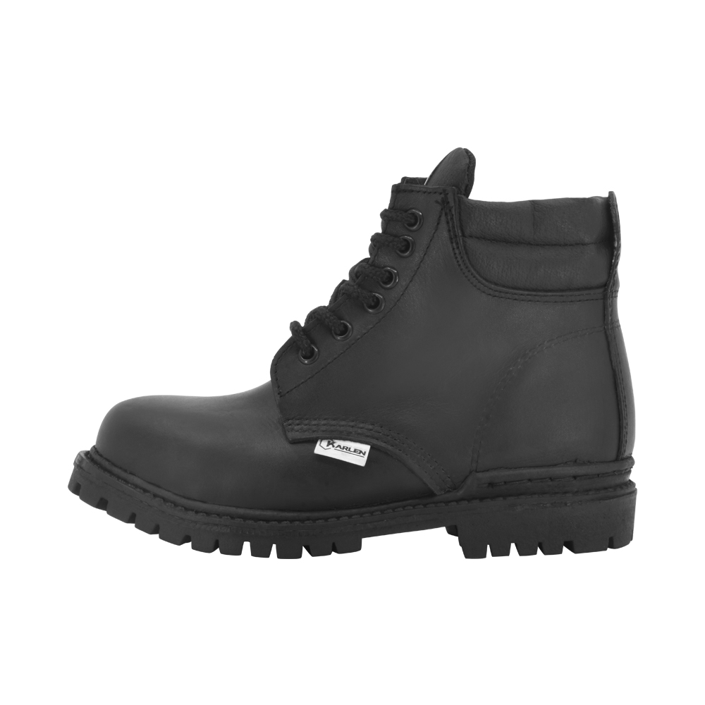 Bota De Seguridad 100% Piel-Flor, Suela De Hule, Karlen, Negro, Varias Tallas
