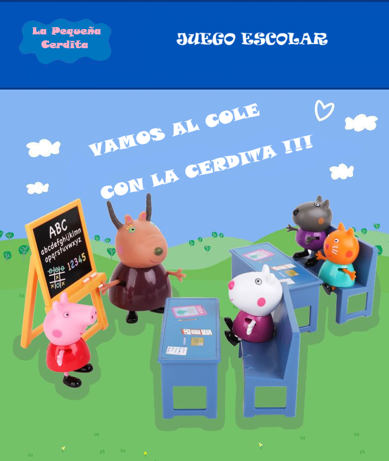 EL COLE Pequeña Cerdita Classroom Juego Escolar 25 Pcs/set