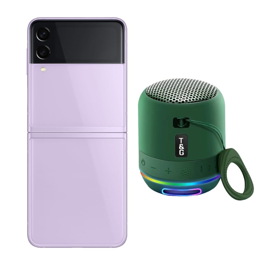 Galaxy Z Flip 3 128GB Morado Reacondicionado Grado A + Mini Bocina.