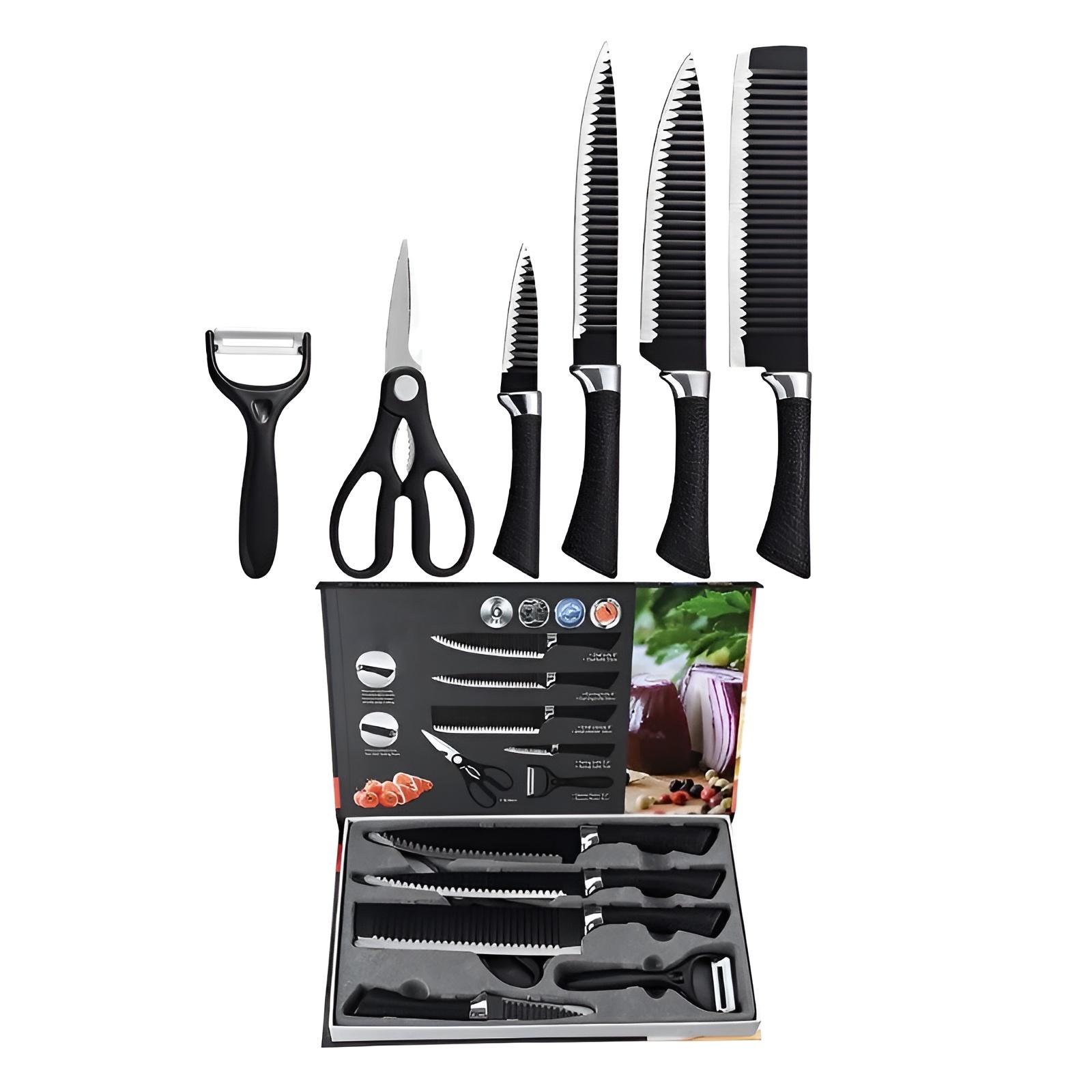 Juego De Cuchillos De Cocina De Acero Inoxidable, 6 Piezas