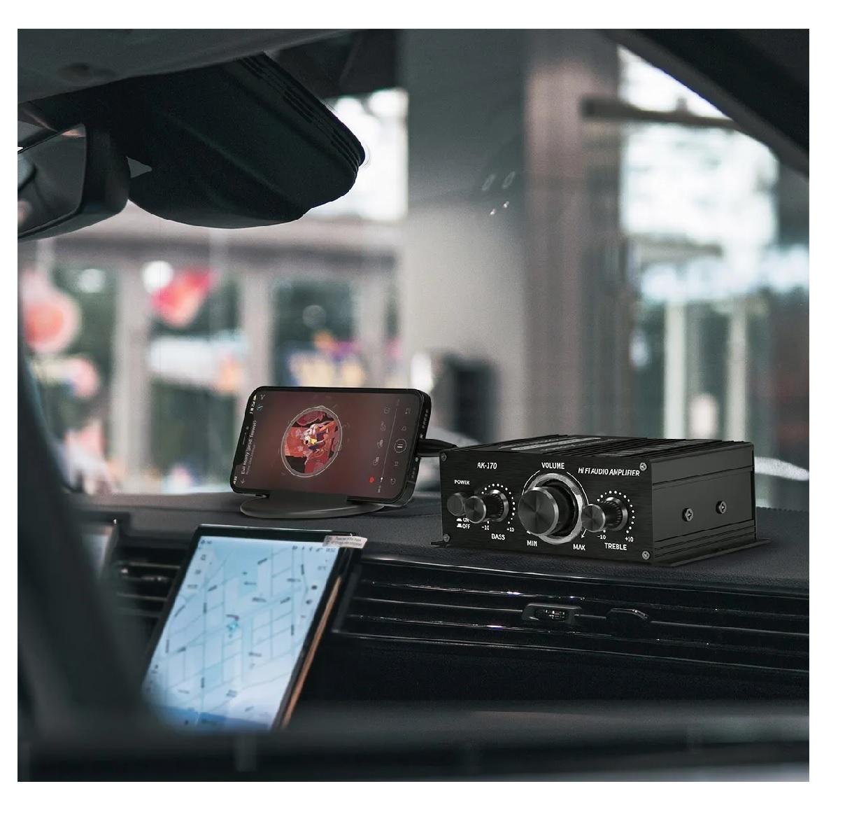 Mini Amplificador De Potencia De Audio P /Auto Eo Safe Imports Esi-6606  Negro