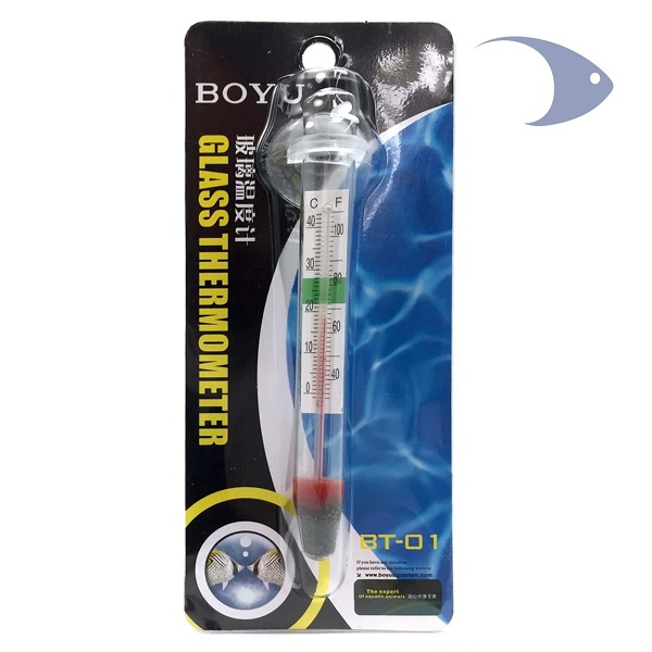 Termómetro De Vidrio Boyu Bt01 Con Chupón Peces Acuario