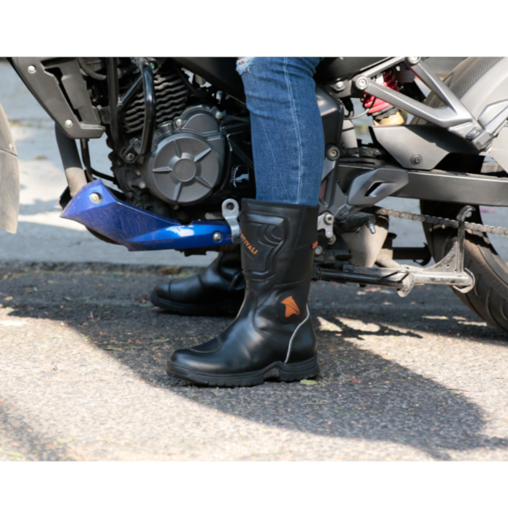 Botas Motociclista V-STIVALI ELITE 375 Piel Alta Seguridad Pista Negra TALLA 29    