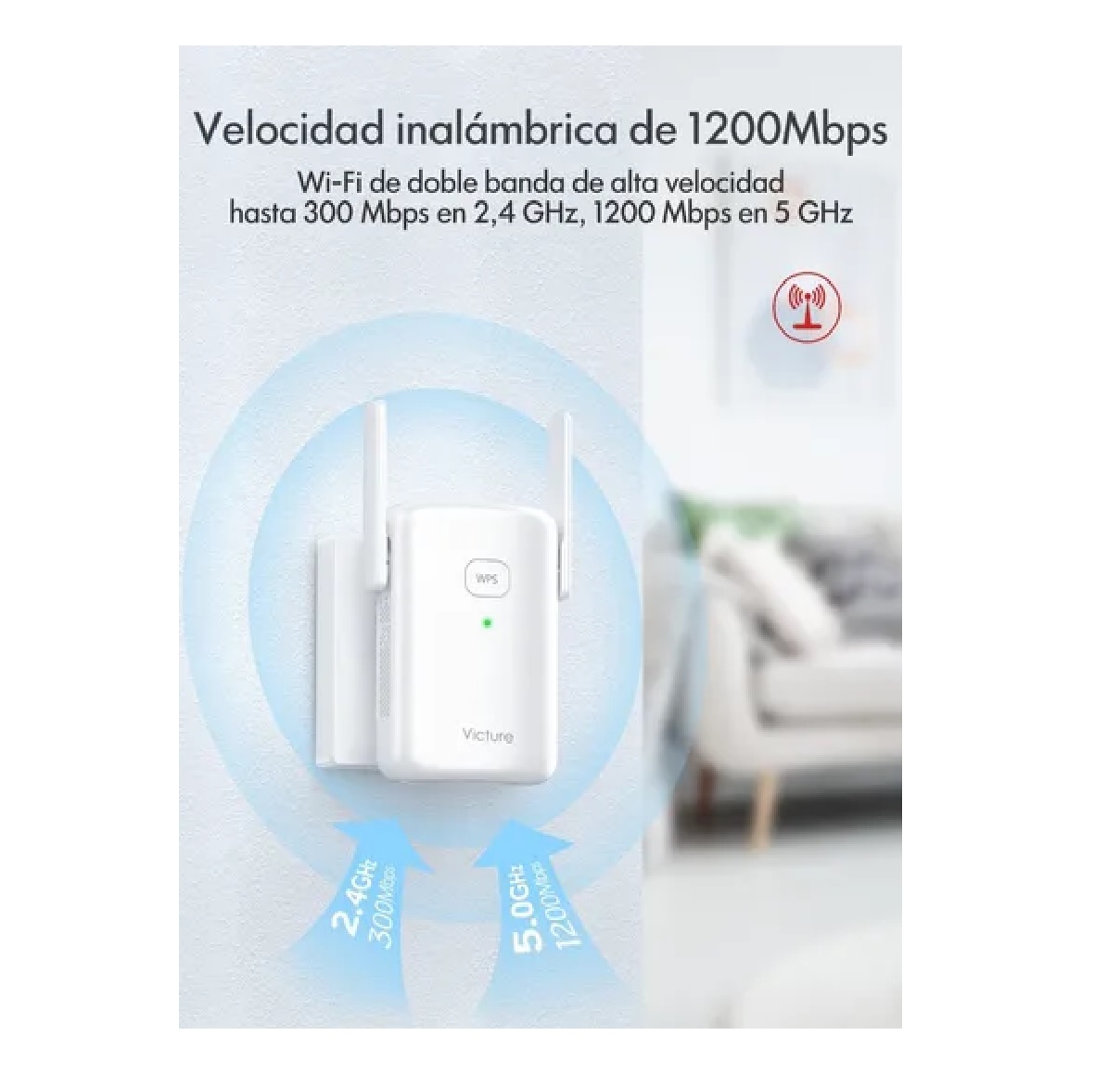 Repetidor Wifi Amplificador Señal 1200mbps 2 Banda