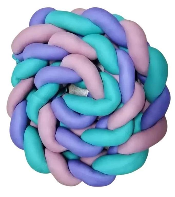 Protector de Cuna Trenza 2 metros - Gris, Rosa, Blanco