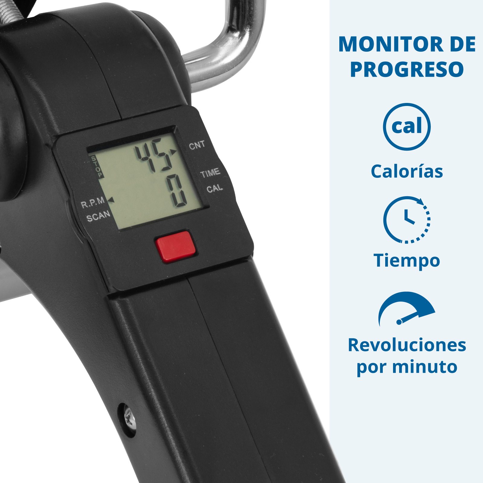 Altera Ejercitador de Pedal Plegable Mini Bicicleta de Ejercicio con Pantalla LCD para Rehabilitación de Piernas y Brazos