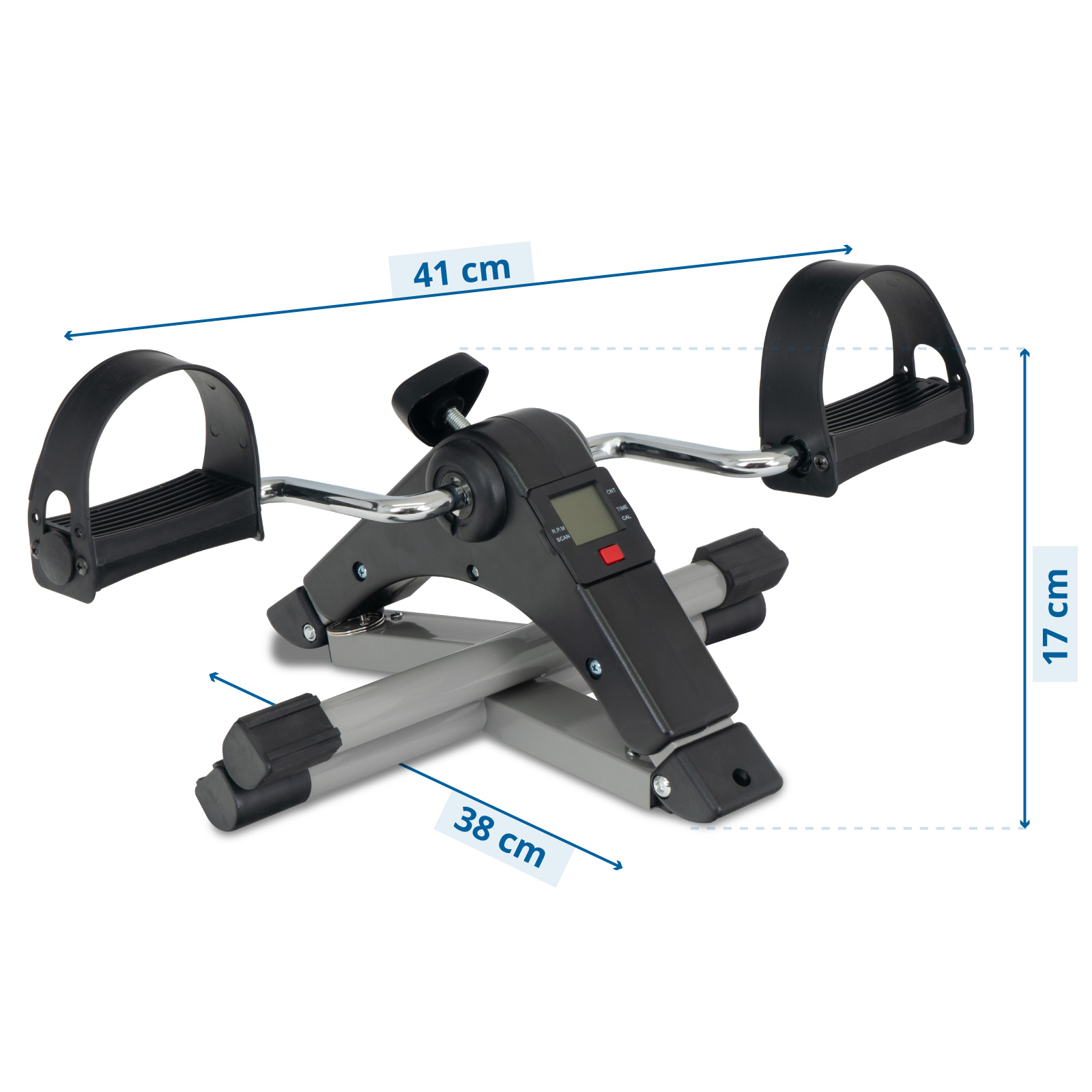 Altera Ejercitador de Pedal Plegable Mini Bicicleta de Ejercicio con Pantalla LCD para Rehabilitación de Piernas y Brazos