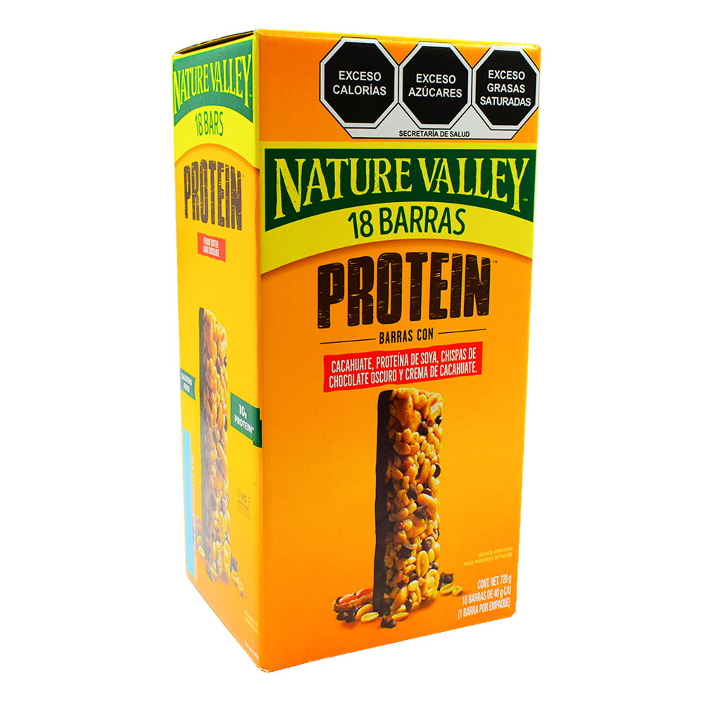 18 Barras Proteína Crema Cacahuate Y Chocolate Nature Valley